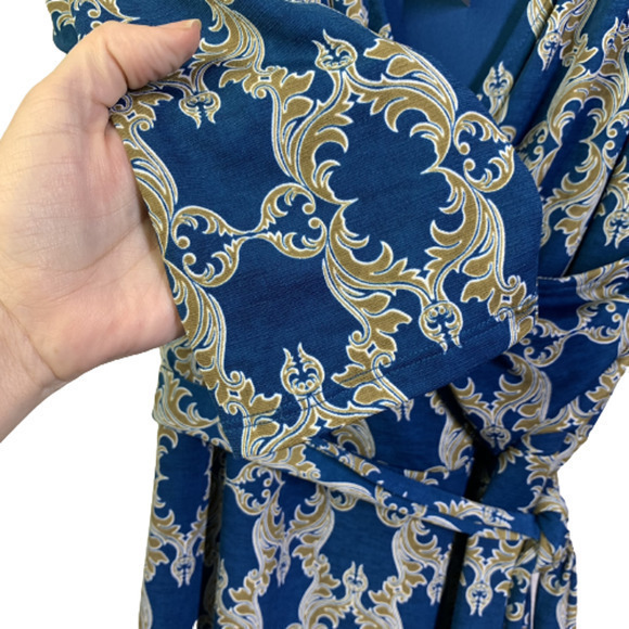 MIX x 41HAWTHORNE Teal Blue & Gold Demask A-Line‎ Dress - NWT - Picture 5 of 11